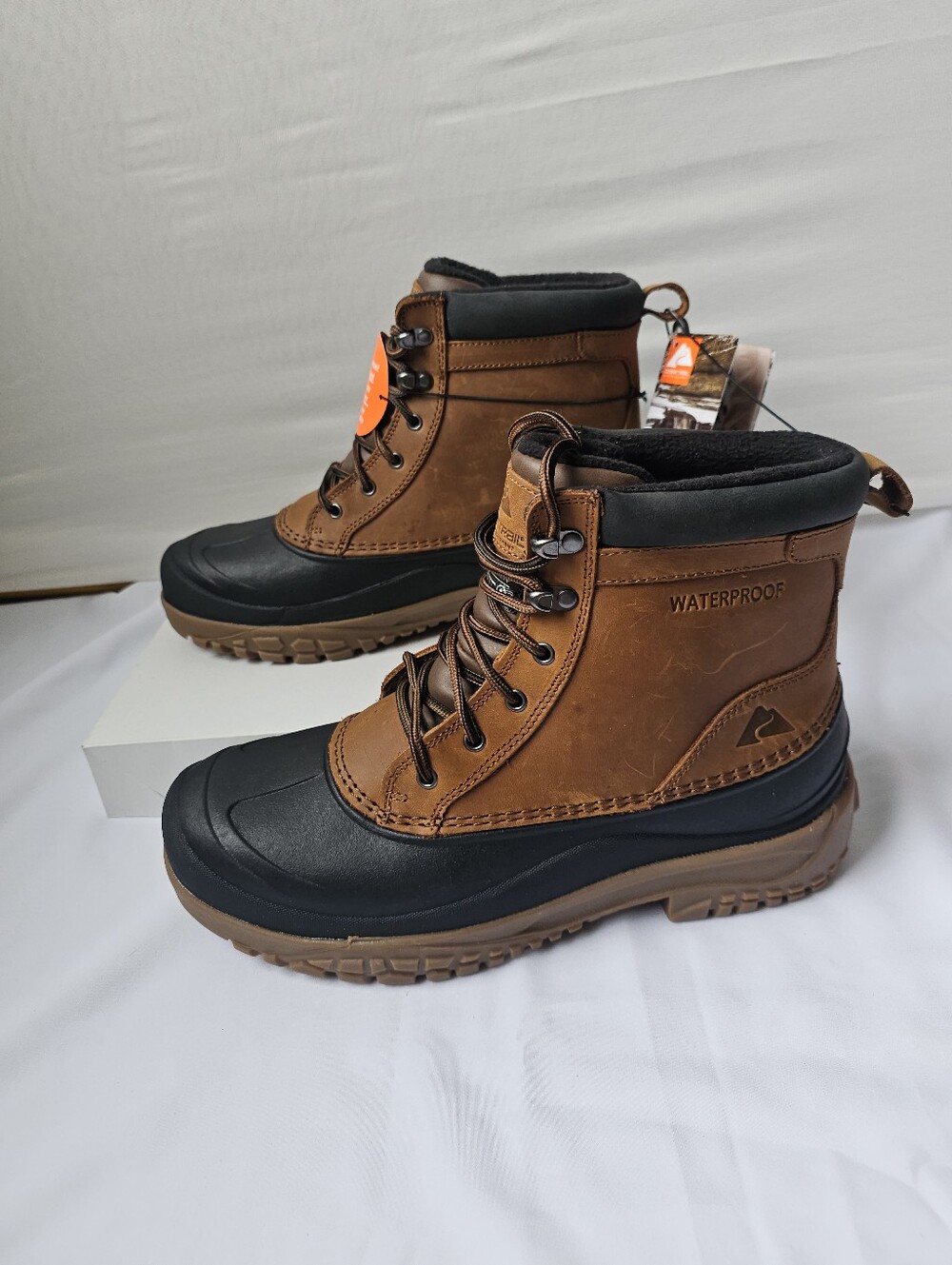 Ozark Trail Men's Winter Snow Boots Waterproof Insulated Leather NWT Size 9 10